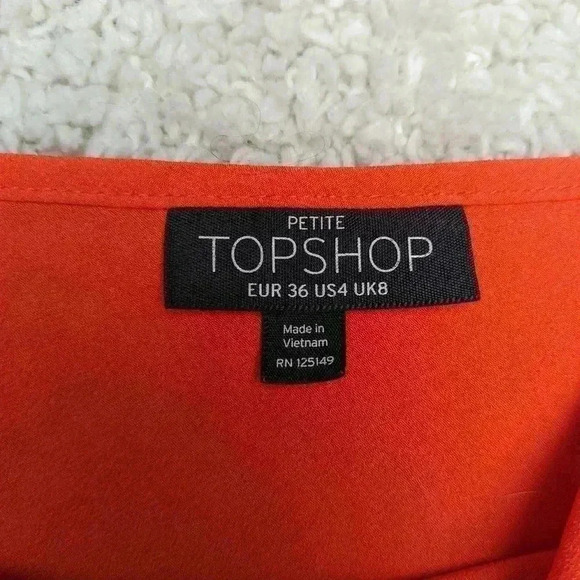 FREE WITH BUNDLE Tank Crop topshop petite size 4 red loose fit ! - Picture 5 of 5